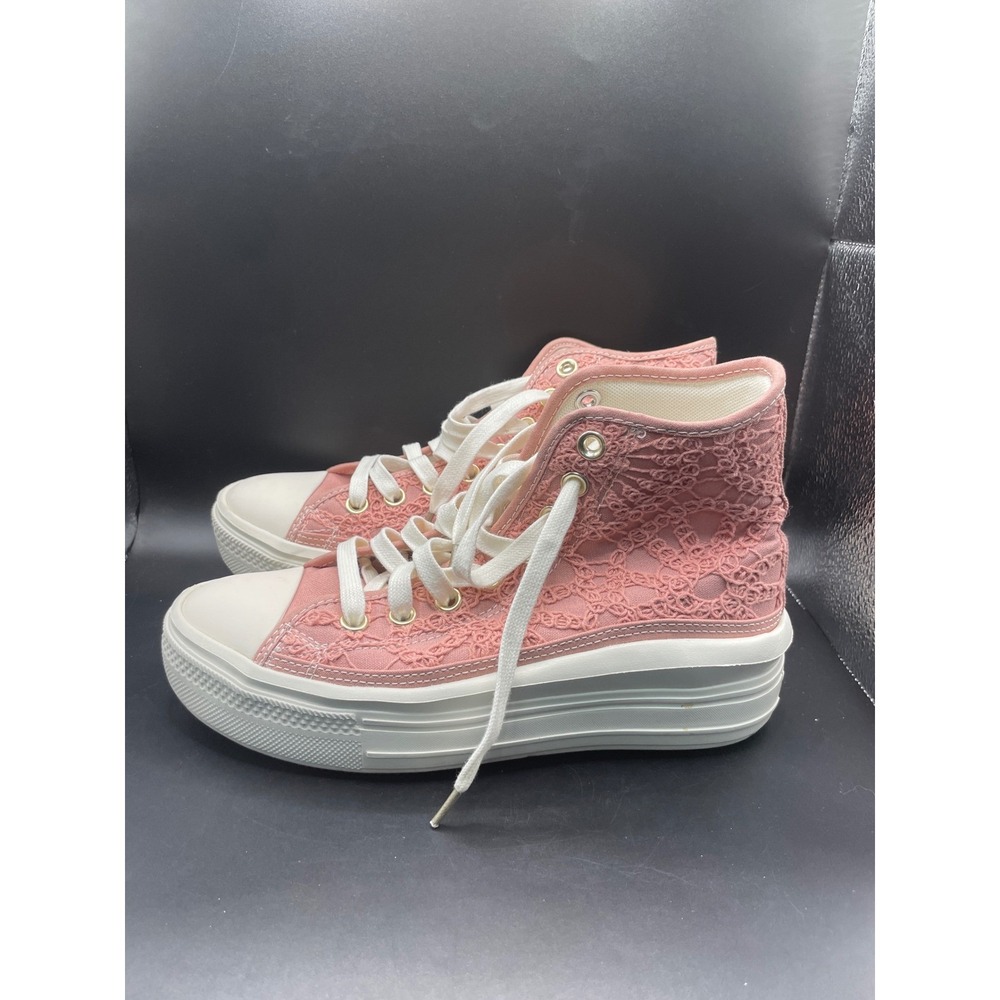 Converse Chuck Taylor All Star Move Pink Floral Lace Platform High Top A03951C